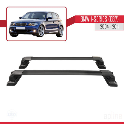 Compatibile con BMW Serie 1 (E87) 2004-2011 Barre portatutto ACE-3 in alluminio nero, 2 barre