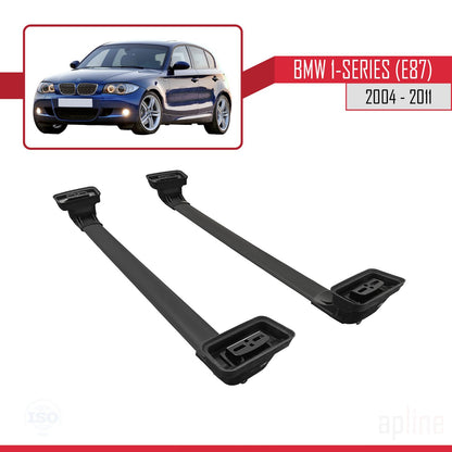 Compatibile con BMW Serie 1 (E87) 2004-2011 Barre portatutto ACE-3 in alluminio nero, 2 barre