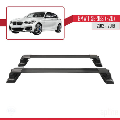 Compatibile con BMW Serie 1 (F20) 2012-2019 Barre portatutto ACE-3 in alluminio nero, 2 barre