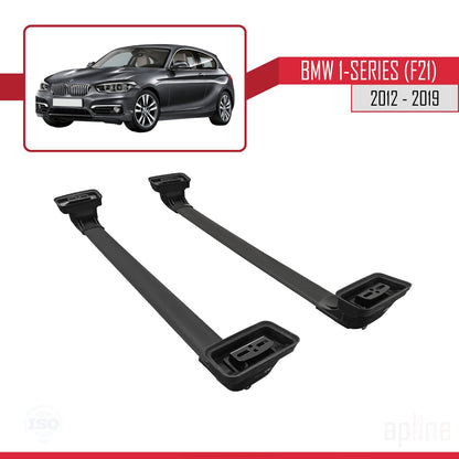 Compatible avec BMW Série 1 (F21) 2012-2019 ACE-3 Barres de Toit Railing Porte-Bagages de Voiture Noir Aluminium 2 Barres