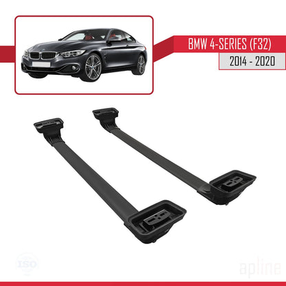 Compatibile con BMW Serie 4 (F32) 2014-2020 Barre portatutto ACE-3 in alluminio nero, 2 barre