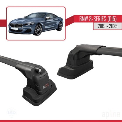 Compatibile con BMW Serie 8 (G15) 2019-2025 Barre portatutto ACE-3 in alluminio nero, 2 barre