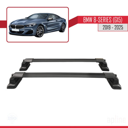 Compatibile con BMW Serie 8 (G15) 2019-2025 Barre portatutto ACE-3 in alluminio nero, 2 barre