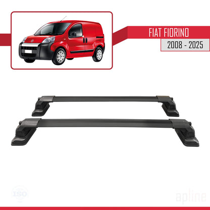 Compatibile con Fiat Fiorino 2008-2025 ACE-3 Barre portatutto per auto Portapacchi Alluminio Nero 2 Barre