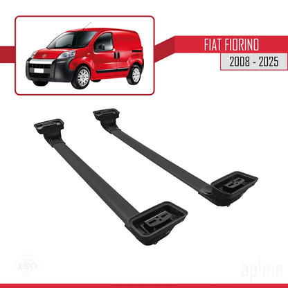 Compatibile con Fiat Fiorino 2008-2025 ACE-3 Barre portatutto per auto Portapacchi Alluminio Nero 2 Barre