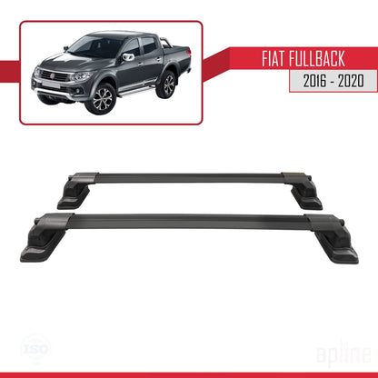 Compatibile con Fiat Fullback 2016-2020 ACE-3 Barre portatutto per auto Portapacchi Alluminio Nero 2 Barre