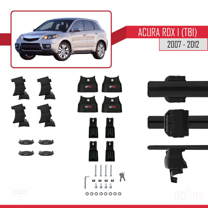 Compatibile con Acura RDX (TB1/2) 2007-2012 ACE-4 Barre portatutto per auto in alluminio nero 2 barre