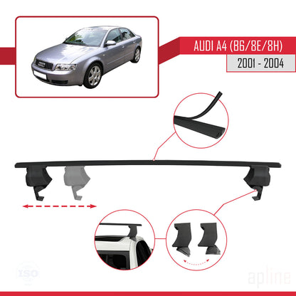 Compatible avec A4 (B6) 2001-2004 ACE-4 Barres de Toit Railing Porte-Bagages de Voiture Noir Aluminium 2 Barres
