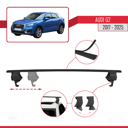 Compatible con Q2 (GA) 2017-2025 ACE-4 Barras de Techo Auto Portaequipajes Barras Transversales Negro Aluminio 2 Barras