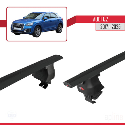 Compatible con Q2 (GA) 2017-2025 ACE-4 Barras de Techo Auto Portaequipajes Barras Transversales Negro Aluminio 2 Barras