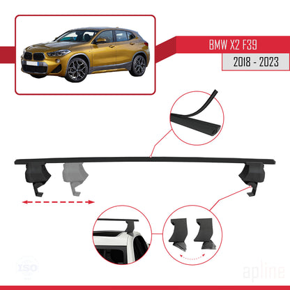 Compatibile con BMW X2 (F39) 2018-2023 ACE-4 Barre portatutto per auto, barre portatutto in alluminio nero, 2 barre