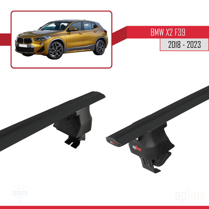 Compatibile con BMW X2 (F39) 2018-2023 ACE-4 Barre portatutto per auto, barre portatutto in alluminio nero, 2 barre