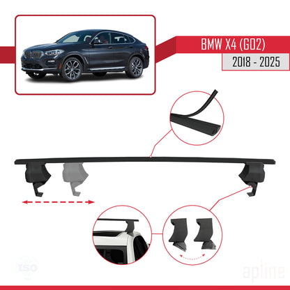 Compatibile con BMW X4 (G02) 2018-2025 ACE-4 Barre portatutto per auto Portapacchi Alluminio nero 2 barre