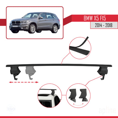 Compatibile con BMW X5 (F15) 2014-2018 Barre portatutto ACE-4 per auto, barre portatutto in alluminio nero, 2 barre