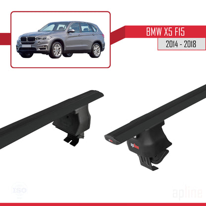 Compatibile con BMW X5 (F15) 2014-2018 Barre portatutto ACE-4 per auto, barre portatutto in alluminio nero, 2 barre