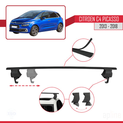 Compatibile con Citroen C4 Picasso 2 2013-2018 ACE-4 Barre portatutto per auto Portapacchi in alluminio nero 2 barre