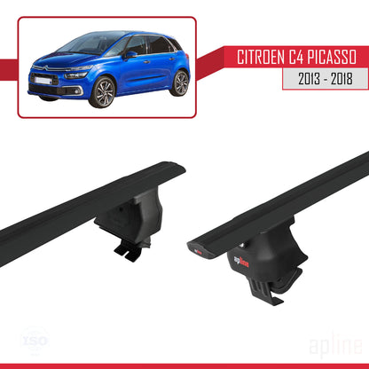 Compatibile con Citroen C4 Picasso 2 2013-2018 ACE-4 Barre portatutto per auto Portapacchi in alluminio nero 2 barre
