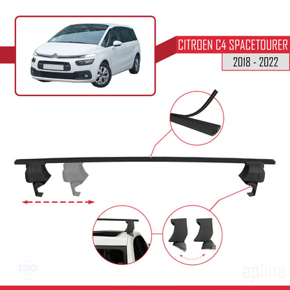 Compatibile con Citroen C4 Spacetourer 2018-2022 ACE-4 Barre portatutto per auto Portapacchi in alluminio nero 2 barre