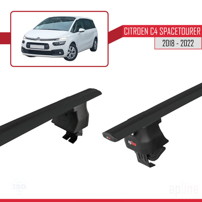 Compatibile con Citroen C4 Spacetourer 2018-2022 ACE-4 Barre portatutto per auto Portapacchi in alluminio nero 2 barre