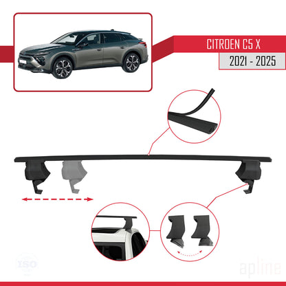 Compatibile con Citroen C5 X (E43) 2021-2025 ACE-4 Barre portatutto per auto Portapacchi in alluminio nero 2 barre