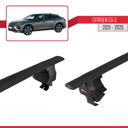 Compatibile con Citroen C5 X (E43) 2021-2025 ACE-4 Barre portatutto per auto Portapacchi in alluminio nero 2 barre