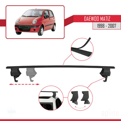 Compatibile con Daewoo Matiz 1998-2007 ACE-4 Barre portatutto per auto Portapacchi in alluminio nero 2 barre