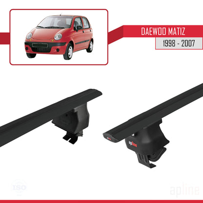 Compatibile con Daewoo Matiz 1998-2007 ACE-4 Barre portatutto per auto Portapacchi in alluminio nero 2 barre