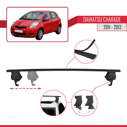 Compatibile con Daihatsu Charade 2011-2013 ACE-4 Barre portatutto per auto Portapacchi Alluminio nero 2 barre