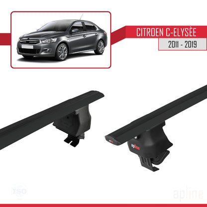 Compatibile con Citroen C-Elysee 2011-2019 ACE-4 Barre portatutto per auto Portapacchi in alluminio nero 2 barre