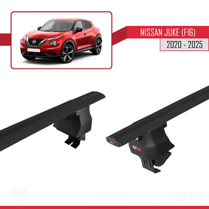 Compatible con Nissan Juke 2 (F16) 2020-2025 ACE-4 Barras de Techo Auto Portaequipajes Barras Transversales Negro Aluminio 2 Barras