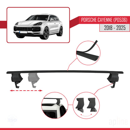 Compatible con Porsche Cayenne 3 (9YA) 2018-2025 ACE-4 Barras de Techo Auto Portaequipajes Barras Transversales Negro Aluminio 2 Barras