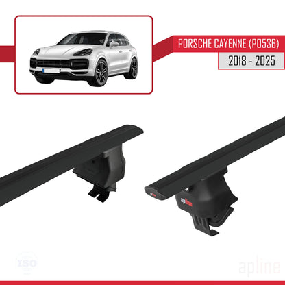 Compatible con Porsche Cayenne 3 (9YA) 2018-2025 ACE-4 Barras de Techo Auto Portaequipajes Barras Transversales Negro Aluminio 2 Barras