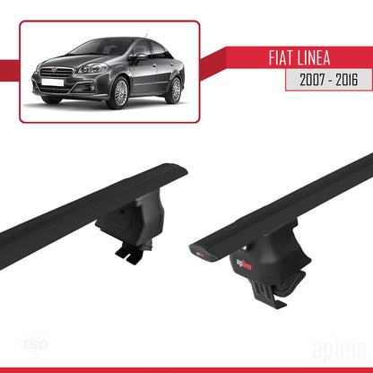 Compatibile con Fiat Linea (323) 2007-2016 ACE-4 Barre portatutto per auto Portapacchi Alluminio nero 2 barre