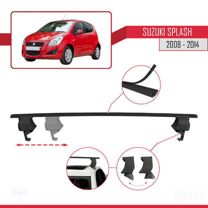 Compatible con Suzuki Splash 2008-2014 ACE-4 Barras de Techo Auto Portaequipajes Barras Transversales Negro Aluminio 2 Barras