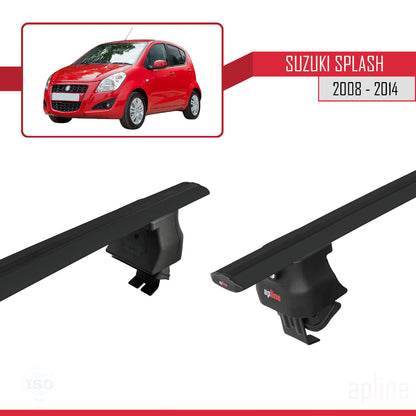 Compatible con Suzuki Splash 2008-2014 ACE-4 Barras de Techo Auto Portaequipajes Barras Transversales Negro Aluminio 2 Barras