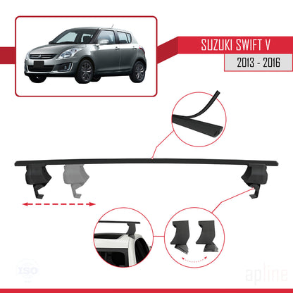 Compatible with Suzuki Swift 2 Post-Facelift 2013-2016 ACE-4 Car Roof Rack Cross Bar Black Aluminium 2 Bars