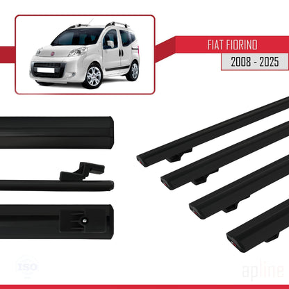 Compatibile con Fiat Fiorino 3 2008-2025 modello BASIC Barre portatutto Railing Portapacchi per auto Alluminio nero 4 barre