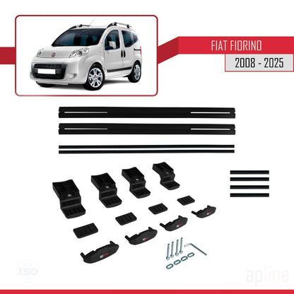 Compatibile con Fiat Fiorino 3 2008-2025 modello BASIC Barre portatutto Railing Portapacchi per auto Alluminio nero 2 barre