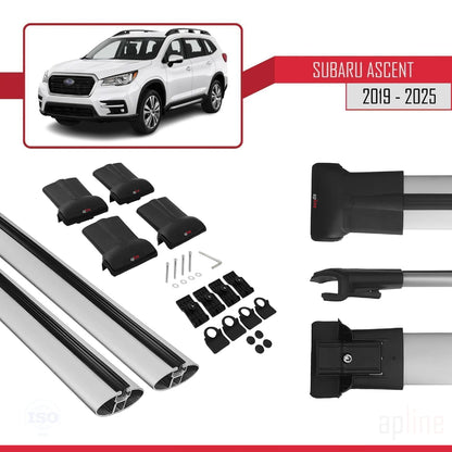 Compatible avec Subaru Ascent 2019-2025 FLY Model Barres de Toit Railing Porte-Bagages de Voiture Gris Aluminium 2 Barres