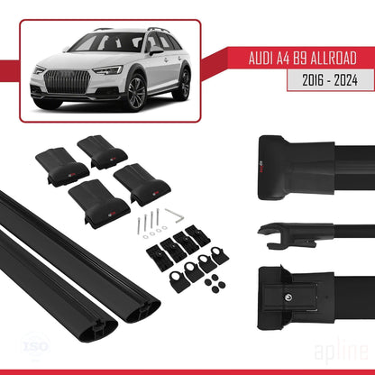 Compatibile con A4 (B9) Allroad 2016-2025 modello FLY Barre portatutto per auto Portapacchi in alluminio nero 2 barre