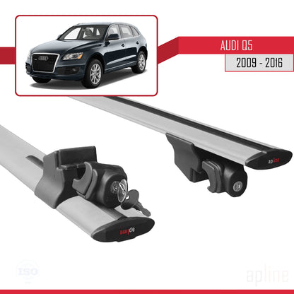 Compatible avec Q5 (8R) 2009-2016 HOOK Model Barres de Toit Railing Porte-Bagages de Voiture Gris Aluminium 2 Barres