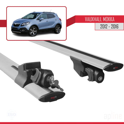 Compatible avec Vauxhall Mokka A (J13) 2012-2016 HOOK Model Barres de Toit Railing Porte-Bagages de Voiture Gris Aluminium 2 Barres