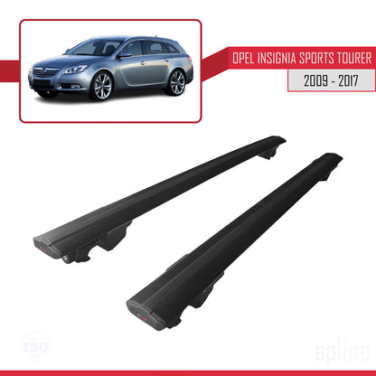 Compatible with Opel Insignia (G09) ST 2009-2017 HOOK Model Car Roof Rack Cross Bar Black Aluminium 2 Bars