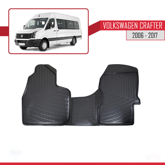 Compatible con Volkswagen Crafter 2006-2017 4D Alfombrillas de Goma Negro