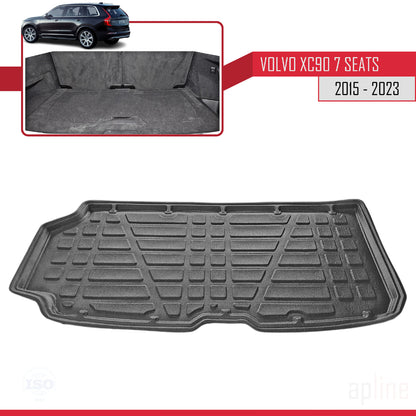 Tapis de Coffre pour Volvo XC90 (7 Siège) 2016-2023 Flexible NOIR