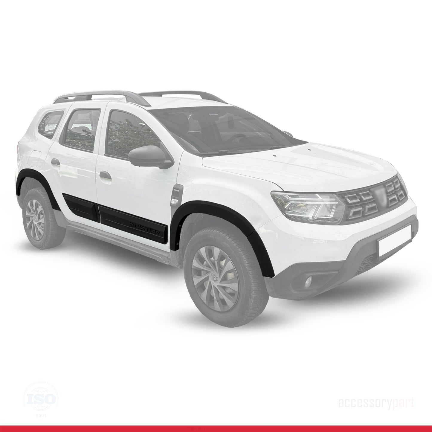 Compatible con Dacia Duster 2018-2024 Paso de rueda Protector de paragolpes Guardabarros y protección lateral Protección de la carrocería del vehículo NEGRO