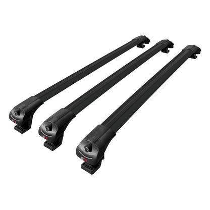 Compatible avec Nissan Pathfinder 3 (R51) 2004-2012 ACE-1 Barres de Toit Railing Porte-Bagages de Voiture Noir Aluminium 3 Barres