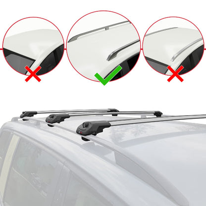 Compatible with Mercedes Vito (W638) 1996-2003 ACE-1 Car Roof Rack Cross Bar Grey Aluminium 3 Bars