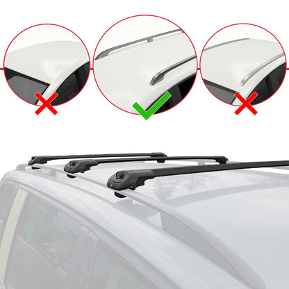 Compatible avec Ford Edge 2007-2014 ACE-1 Barres de Toit Railing Porte-Bagages de Voiture Noir Aluminium 3 Barres