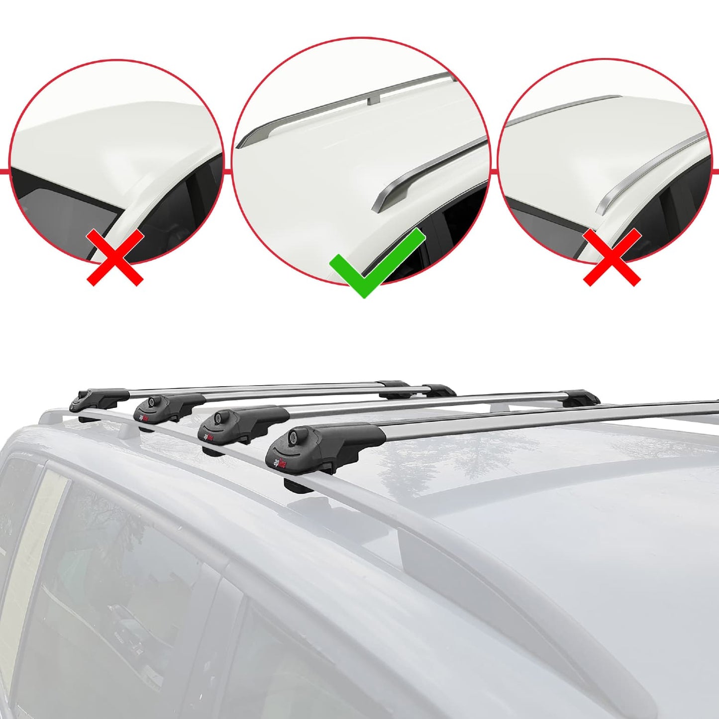 Compatible avec Peugeot Partner 3 2019-2022 ACE-1 Barres de Toit Railing Porte-Bagages de Voiture Gris Aluminium 4 Barres